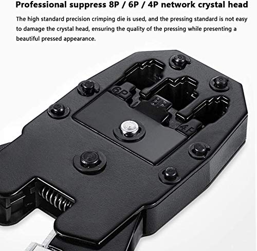 BIKUUL RJ45 Crimping Tool Kit for RJ11/RJ12/CAT5/CAT6/Cat5e, Professional Computer Maintenance Lan Cable Tester Network Repair Tool Setï¼ŒWire Crimper Wire Connector Stripper Cutter