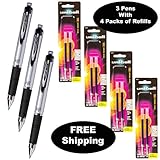 Uni-ball Signo Impact 207 Rt 65871 with 4 Packs of Refills 65874, Blue Gel Ink, 1.0mm Bold Point