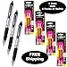 Uni-ball Signo Impact 207 Rt Pens, Blue Gel Ink, 1.0mm Bold Point, 3 Pens with 4 Packs of Refills