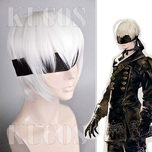 Game NieR Automata 9S Cosplay Wig Free bandage Party Hair Cos Props