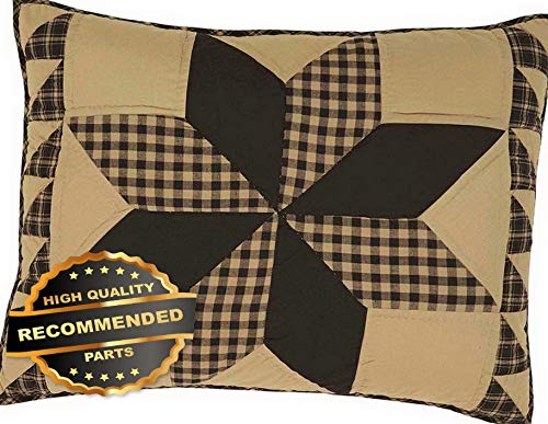 Amazon Com Werrox Dakota Black Star Quilt Sham Pillow Primitive