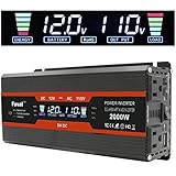 Cantonape 1000W/2000W(Peak) Car Power Inverter DC 12V to 110V AC Converter with LCD Display Dual AC Outlets and Dual USB Car Charger for Car Home Laptop Truck (Black)