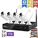XMARTO Wireless Security Camera System Outdoor/ Indoor for Home,1080p Surveillance NVR System, 960p WiFi IP Cameras with 1024GB Hard Disk (Plug N Play, Built-in Router, Easy View on Mobile/PC/Mac)