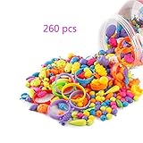 Looching 260 pcs Pop Beads Set DIY Jewelry Making Creative Kits Rings Necklace Bracelet Toys Art Crafts Gift Toys For Girls