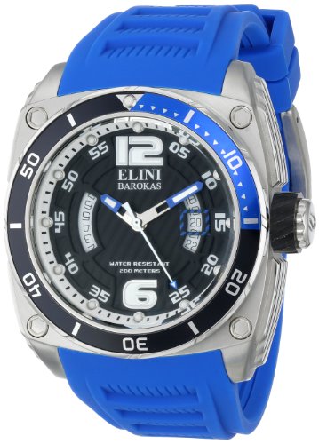 Elini Barokas Men's ELINI-10013-01-BL Commander Analog Display Swiss Quartz Blue Watch