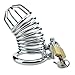 Uleade Male Chastity Device Cock Cage Steel Metal Silver Locked Cage Sex Toy for Men (3 Rings), Lock and 2 Keys Included