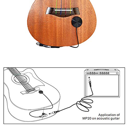 Electronic Acoustic Guitar Pickup, Piezo Contact Pickup for Guitar, Ukulele, Violin, Mandolin, Banjo, Cello, Kalimba, Harp, Cajon