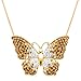 Crystaluxe Butterfly Pendant Necklace with Swarovski Crystals in 18K Gold-Plated Sterling Silver 18