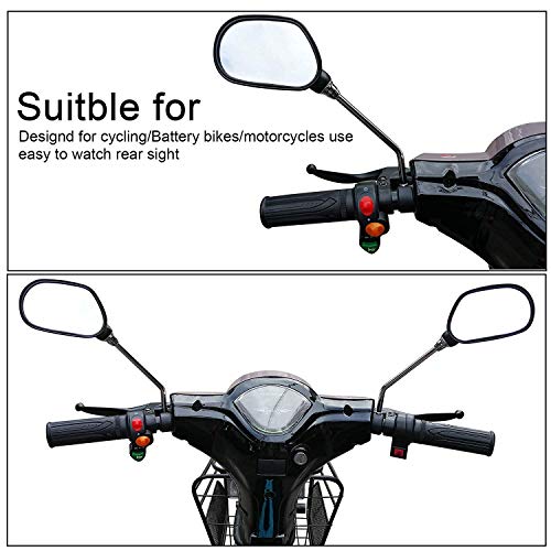 Yizhet Bike Mirror, 1 Pair Bicycle Rearview Mirrors, Mountain Bike Handlebar Mirror, Adjustable Rotatable Handlebar Glass Mirror, Safe 360 Rotation Rearview Mirror Mountain Bike Motorcycle - Thumbnail 2