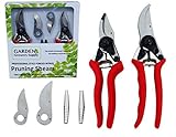 GGS- PROFESSIONAL GARDEN PRUNER GIFT SET - Two Specialty Trimmers, One Large All Purpose and One Small Hand Shear, Replacement Blades and Springs.