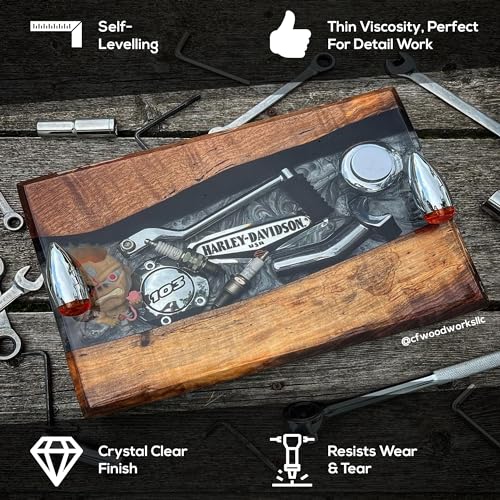 Deep Pour Epoxy Resin Liquid Glass 3 GL Kit, 2-4 inch Super Clear Amazing Flow Casting Resin Kit, High Temp Heat UV Resistant Food Safe Epoxy, Bubble Free Low Viscosity Cast & Coat Stone Wood Metal