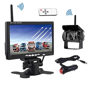 Podofo Draadloze achteruitrijcamera, 7 inch HD TFT lcd achteraanzicht monitor + waterdichte achteruitrijcamera voor…