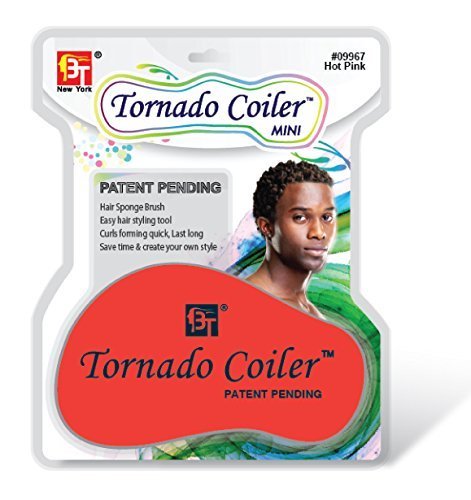 MINI Tornado Coiler Hair Brush Sponge Natural Hair Sponge Curl Sponge Barber Sponge (Hole Diameter: 10mm) ((Hole Diameter: 10mm), Hot Pink)