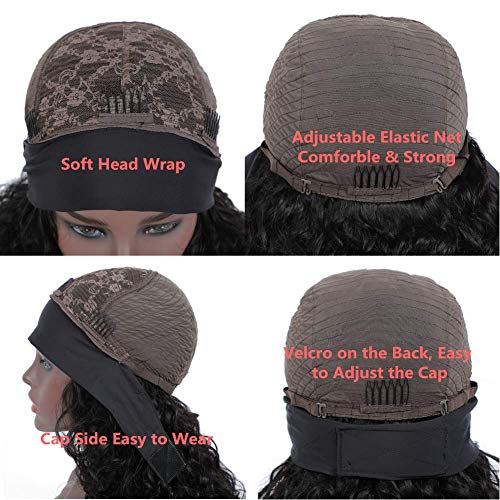 Headband-Wig-Human-Hair-Water-Wave-None-Lace-Front-Wigs-for-Black-Women-Jerry-Curly-Glueless-Brazilian-Virgin-Hair-Machine-Made-Headband-Scarf-Wigs-Natural-Color-150-Density-20-Inch