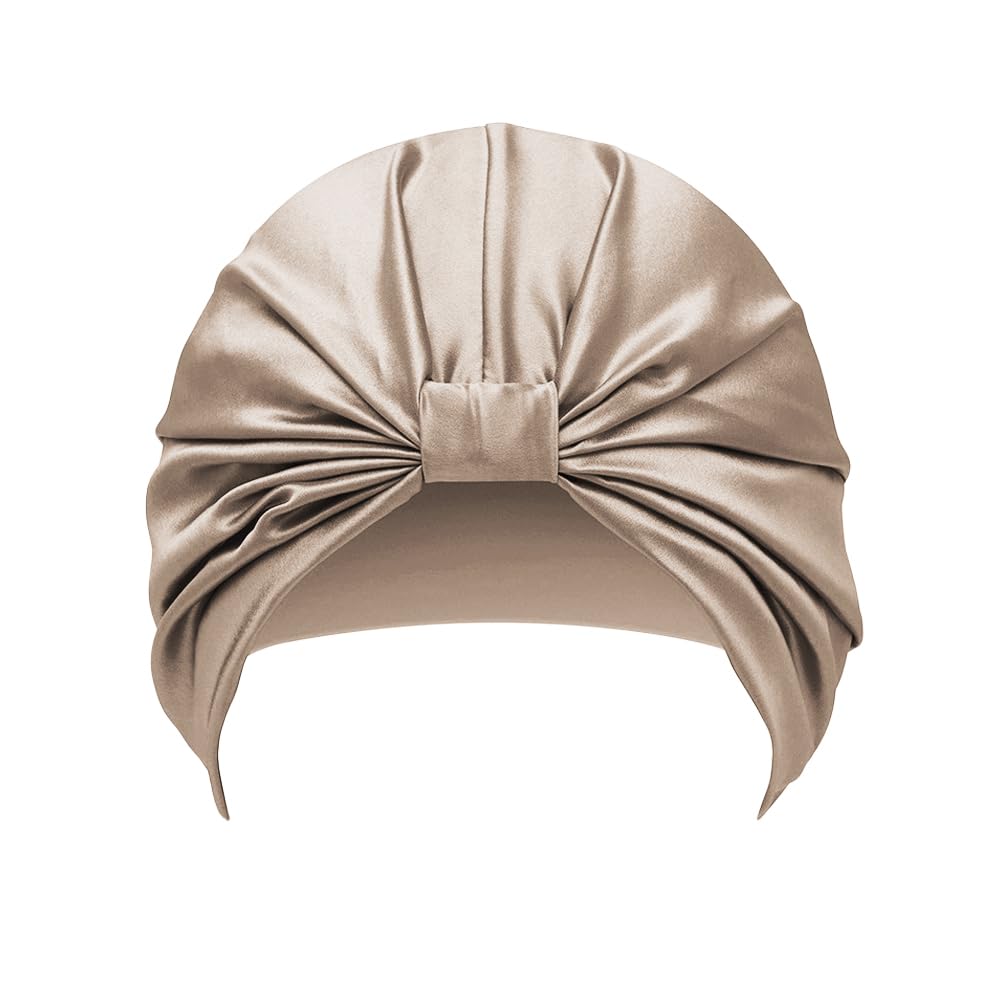 townssilk 100% Mulberry Silk Women's Night Cap, 16 Momme Sleep Cap, Silk Shower Cap, Good for Hair, Protects Hair, Silk Night Hat, Popular, Coffee