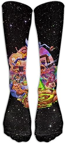 Over-the-Calf Compression Socks Rick And Morty Training Socks Crew Athletic Socks Long Sport Soccer Socks Breathable Casual Socks