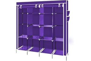 YFZD3087 Portable Closet Portable Closets for Hanging Clothes Wardrobe Clothes Organizer Portable Closet with Shelves Portable Closets for Hanging Clothes Heavy Duty (Purple)