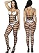 3 Pieces Women's Lace Stockings Lingerie Floral Fishnet Bodysuits Lingerie Nightwear for Romantic Date Wearing (Color Set 5)