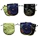 Silky Dragon Phoenix Calligraphy Embroidered Drawstring Jewelry Pouch (Set of 6) - Mixed Set