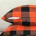 4TH Emotion Set of 2 Farmhouse Buffalo Check Plaid Throw Pillow Covers Cushion Case Polyester Linen for Fall Halloween Home Decor Orange and Black, 18 x 18 Inches