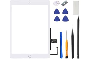 VDASO for iPad 6 (6th Generation) Screen Replacement 9.7 Inch, A1893 A1954 for iPad 6th Gen Digitizer 2018 Touch Glass with Home Button, Repair Tool Kit (White)