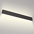 Aipsun 43.3in/40W Black LED Vanity Light Modern Black Vanity Light Fixtures LED Black Bathroom Wall Light Up and Down Bathroom Lighting Fixtures Neutral White 4000K