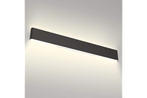 Aipsun 43.3in/40W Black LED Vanity Light Modern Black Vanity Light Fixtures LED Black Bathroom Wall Light Up and Down Bathroom Lighting Fixtures Neutral White 4000K