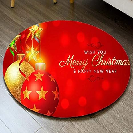Amazon メリークリスマスサンタカーペット子供サプライズプレイマットラウンドフランネルエリアラグクリスマスレター3dチェアマットリビングルームカーペット Diameter 40cm Style 2 キッチンマット オンライン通販