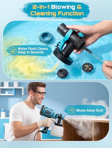 SEESII Paint Sprayer,700W HVLP Paint Gun with 5 Paint Bags, 4 Nozzles and 3 Patterns, Easy Clean & Adjustable Flow, Paint Sprayer for House Painting