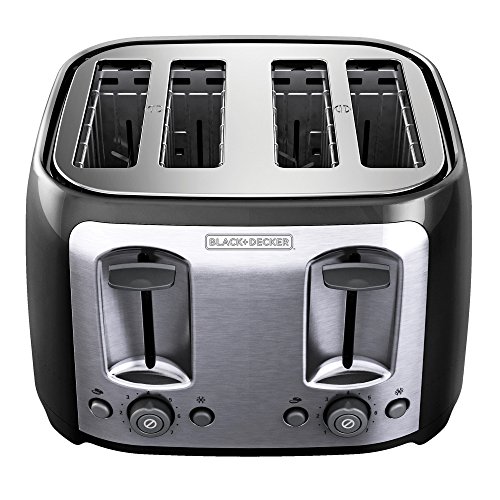 BLACK+DECKER 4Slice Toaster, TR1478BD, Extra Wide Slots, 7 Shade
