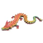 Creativity 3D Printed Dragon, Huge 3D Dragon, Flexible Ariculated Dragon, 30 Inch Rainbow Luminous Dragon Toy, Creative and Fun Fidget Toy, Flexible Desk Figure Decor (Light Blue Luminous Rainbow)