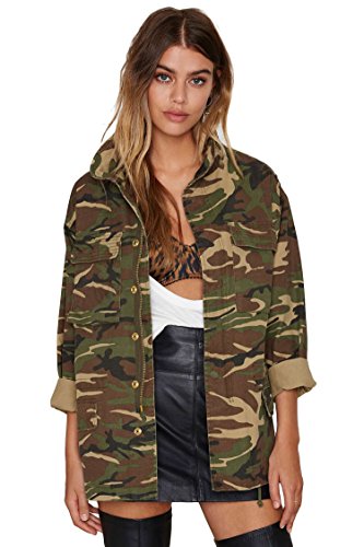 Escalier women s military camouflage jacket denim camo coats (xl,…
