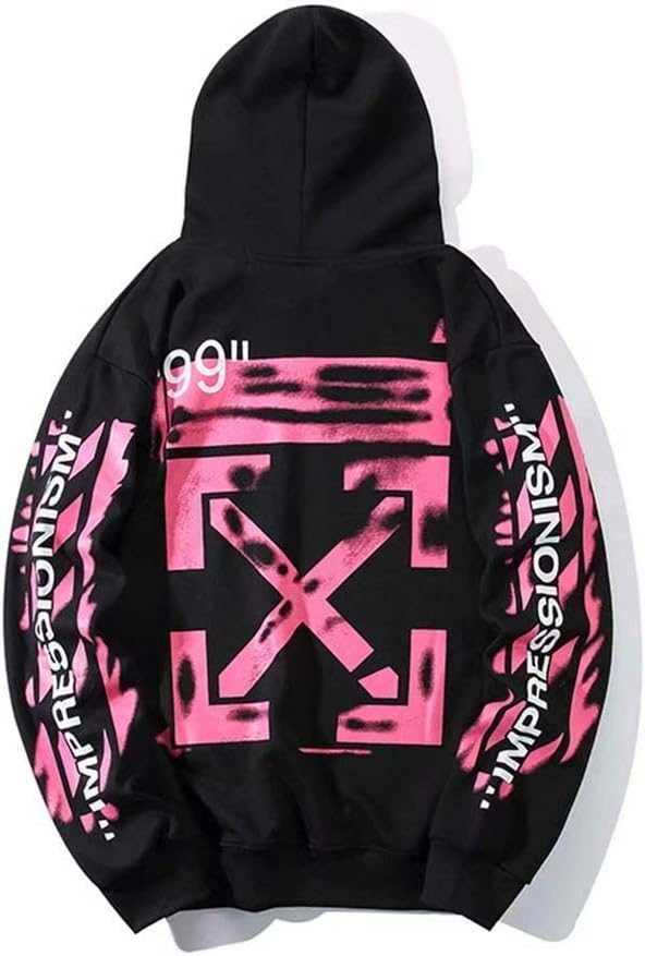 Sawyue Off White Men's Sweatshirt OW Women Couples Long Sleeve Pink Arrow Hooded Sweater Fashion Hoodies