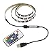 Fishidea 3.2ft 1M USB 5v 5050 60SMD/M RGB TV Bias Background Lights LED Strip with RF Wireless Remote Controller