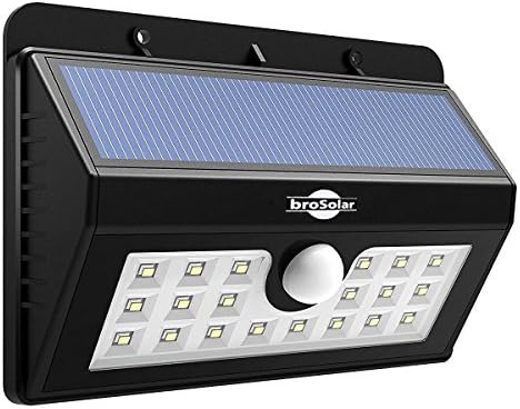 broSolar 20 Big LED Motion Sensor Solar Powered Lights,Wireless,Waterproof Wall Outdoor, Garden, Patio Lights Three Smart Modes