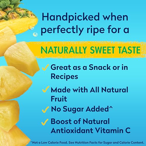 DOLE CANNED FRUIT, PINEAPPLE CHUNKS IN 100% PINEAPPLE JUICE, GLUTEN FREE, PANTRY STAPLES, 20 OZ, PACKAGING MAY VARY
