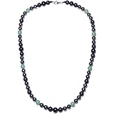 Protection Crsytal Beads Necklace for Men - GENASTO Hematite Black Tourmaline Crystals and Onyx Beaded Necklaces, Handmade Energy Stone Necklace Jewelry Gifts for Him