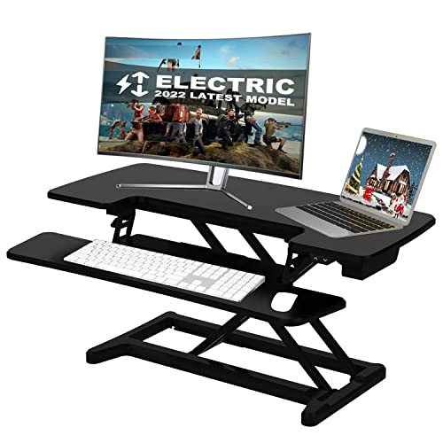 Aveyas [Electric] 32 inch Standing Desk Converter Height Adjustable ...