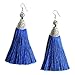 Me&Hz Blue Big Long Drop Earrings Generous Dangle Beaded Tassel Earring for Women Girls