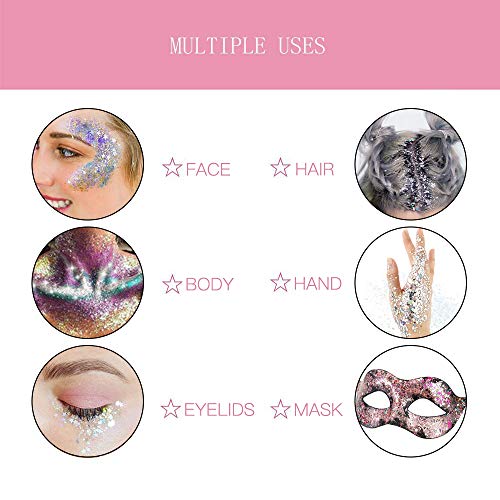 image for MerryXD Chunky Glitter for Face, Hair and Festival - Body Glitter Face