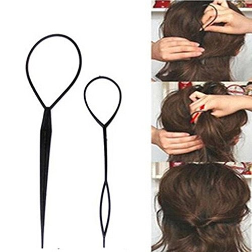 image for Seazhio 2Pcs Curler Hair Clip Tool Hair Accessories Plastic Loop Styli