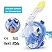 VICOODA Full Face Snorkel Mask for Kids and Adults [2018 New Version],180°Panoramic View,Anti-Fog,Anti-Leak,One Size Snorkeling Mask with GoPro Mount, Head Full Face Snorkel Mask - Blue