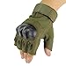 1 Pair Sports Gloves, ADiPROD Hard knuckle Half Finger/Fingerless Shooting Army Police Airsoft Gear (Army Green, Medium)