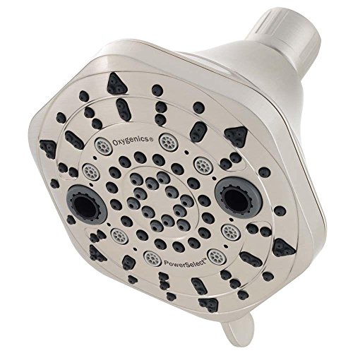 Oxygenics 89546 PowerSelect 7-Spray Fixed Showerhead, 3.38