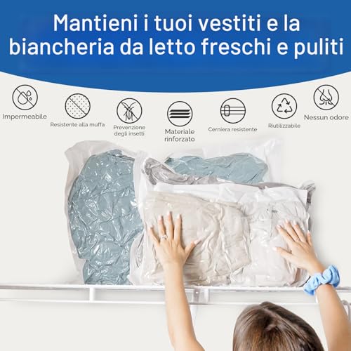 Vacbird Clothes Vacuum Bags with Electric Pump, Pack of 12 (4 Large, 4 Medium, 4 Small), Space-Saving Bags for Clothes, Blankets, Pillows, Travel, Sheets, Plush Toys