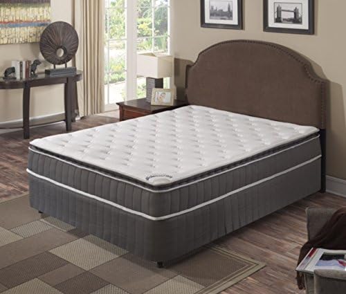 Spring Coil Medium Firm Mattress, Twin, White and Grey