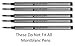 5 pack - Monteverde Rollerball Refill to Fit Montblanc Capped Rollerball Pens, (Bulk Packed) (Medium, Black)