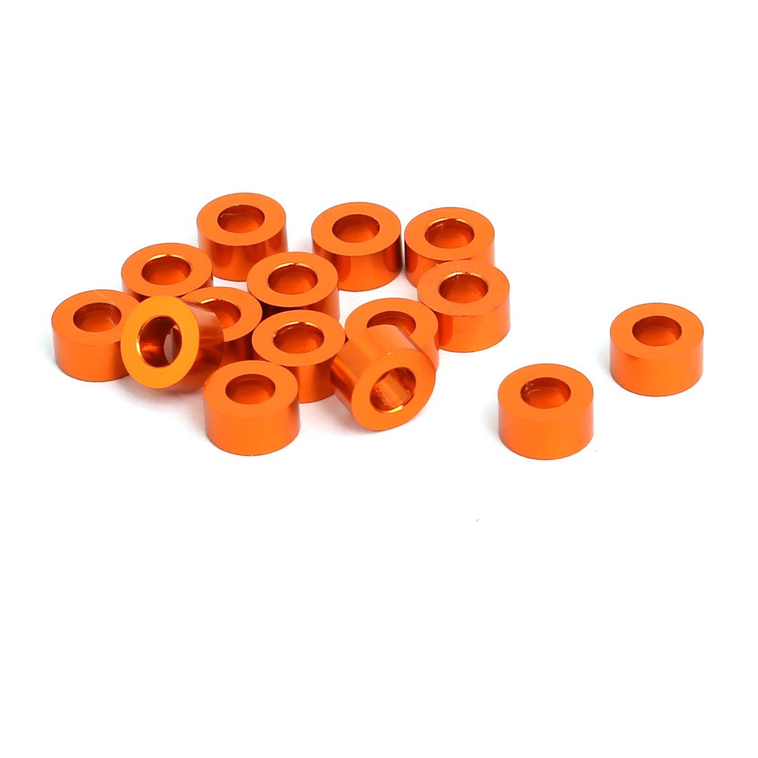Sourcingmap 15pcs 3mm Thickness M3 Aluminum Alloy Flat Screw Washer Orange