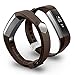 Fitbit Alta Bands,Greeninsync(TM) Smooth Finish Design Fitbit Alta Accessory Replacement Bands Small Coffee Slate Grey W Metal Clasp Unique Design Fatener for Man Women Kids
