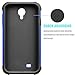 Tekcoo for Galaxy S4 Case, [Tmajor Series] [Blue/Black] Shock Absorbing Hybrid Rubber Plastic Impact Defender Rugged Slim Hard Case Cover Shell for Samsung Galaxy S4 S IV I9500 GS4 All Carriers